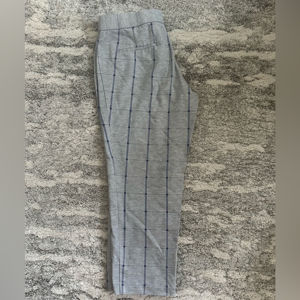 Amanda And Chelsea Windowpane Print Slim Ankle Crop Pants size 8